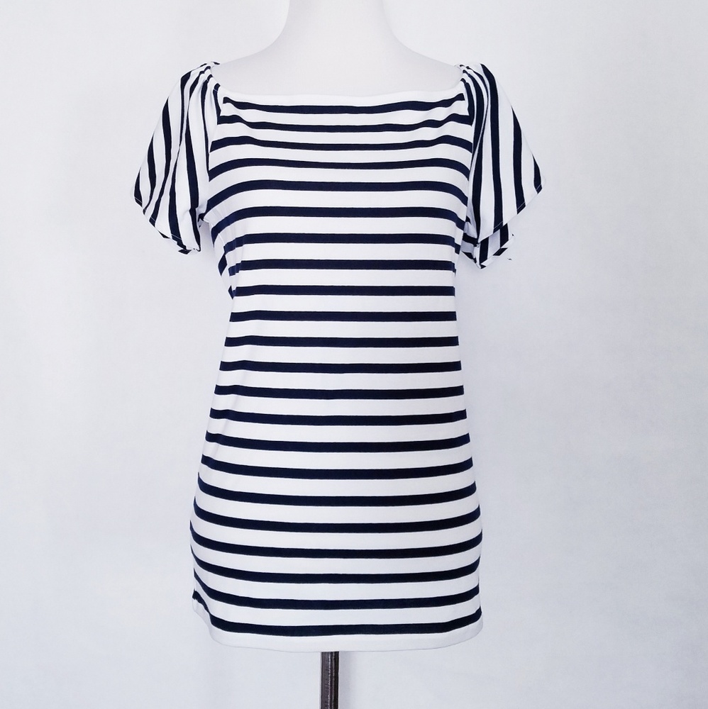 Lauren Ralph Lauren Striped Off The Shoulder Top